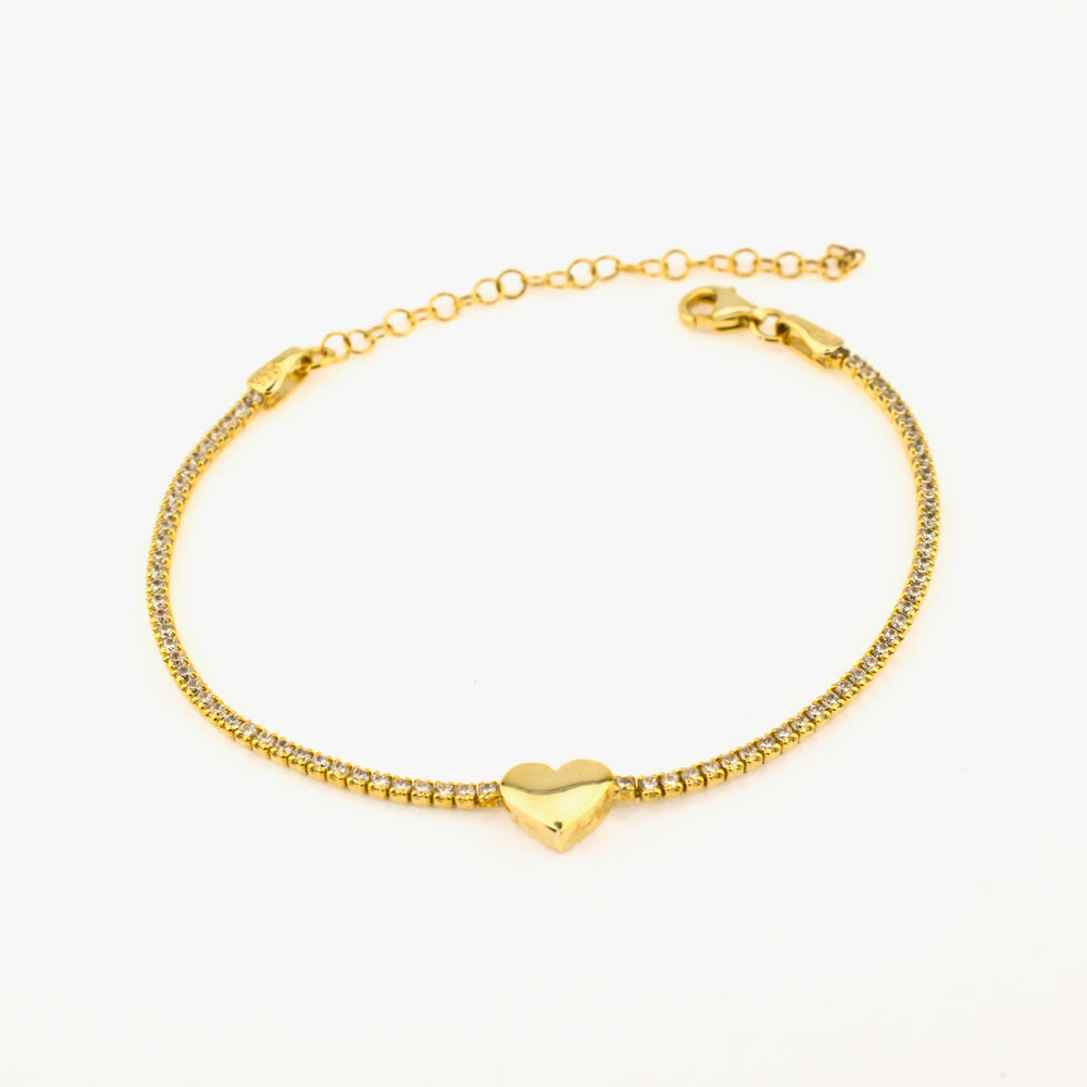 Bracelet Lydian en argent sterling 925 avec coeur
