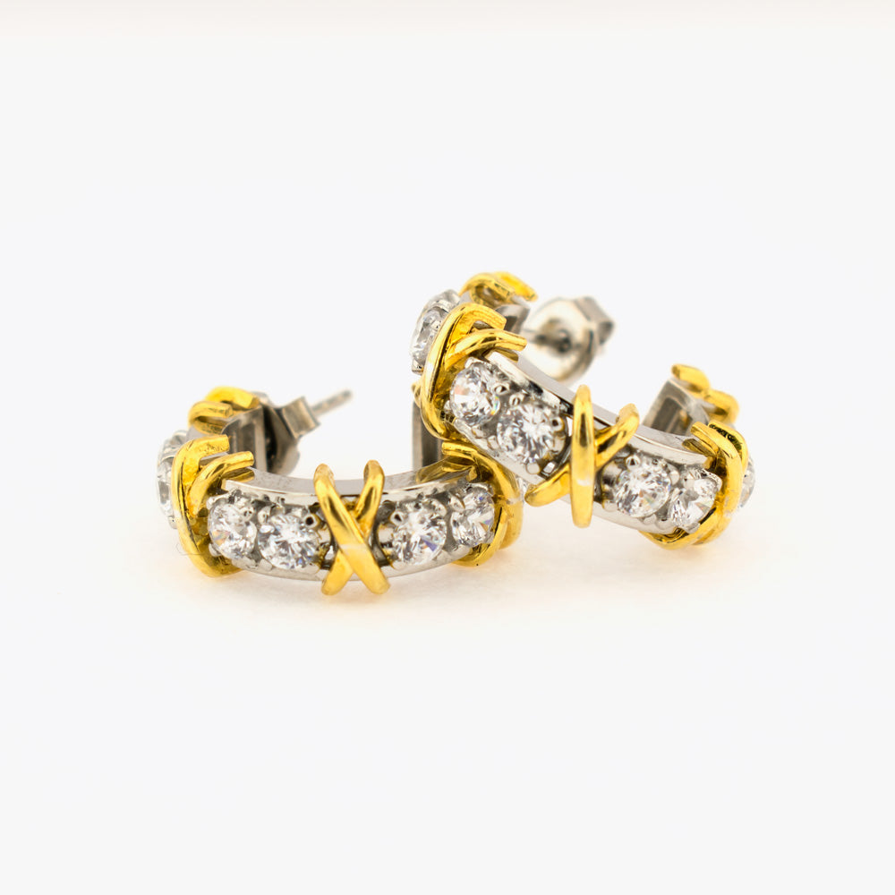 925 sterling zilveren creolen met zirkonia BLAR0144