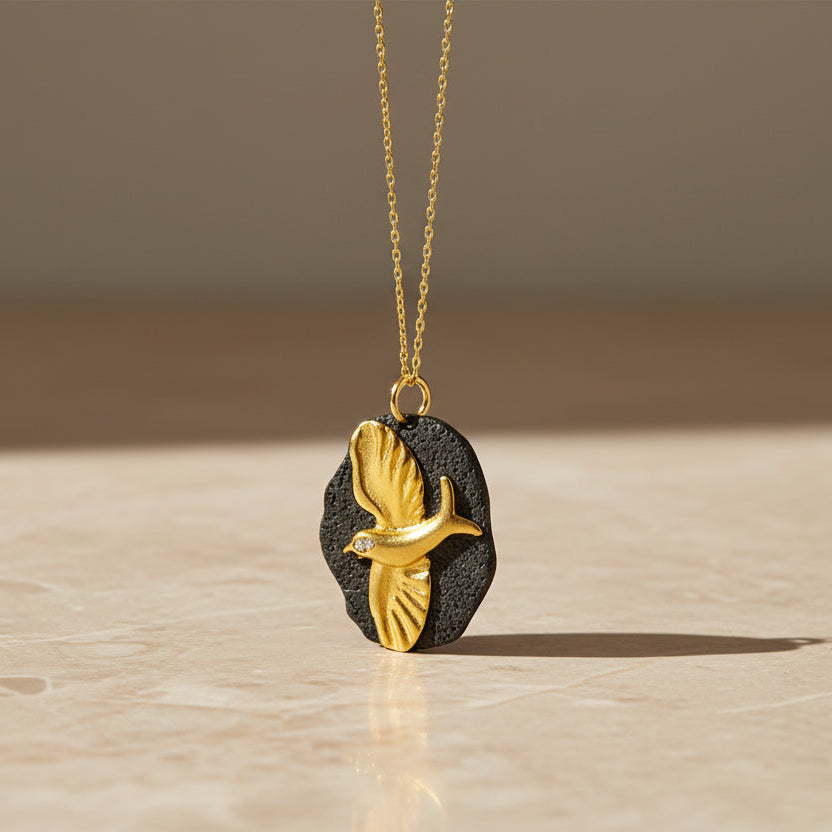 Zilver Ketting Met Hanger VOGEL BLAR032