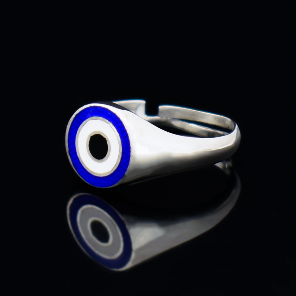 Zilveren ring boze oog BLAR0179