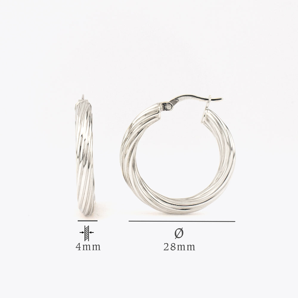 925 sterling zilveren creolen - 28 mm BLARW002
