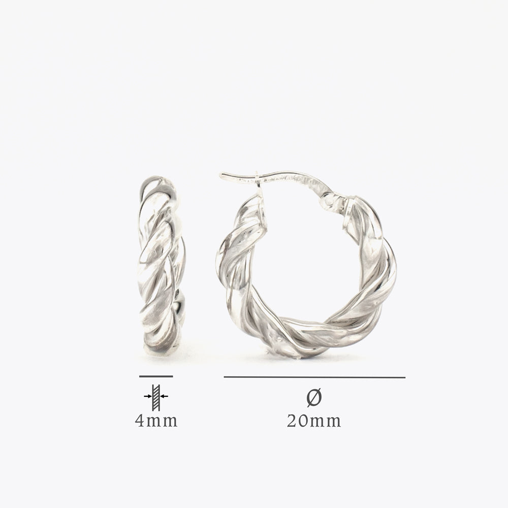 925 sterling zilveren creolen - 20 mm BLARW008