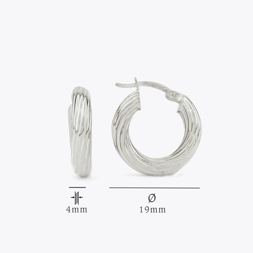 925 sterling zilveren oorbellen - 19 mm BLARW014