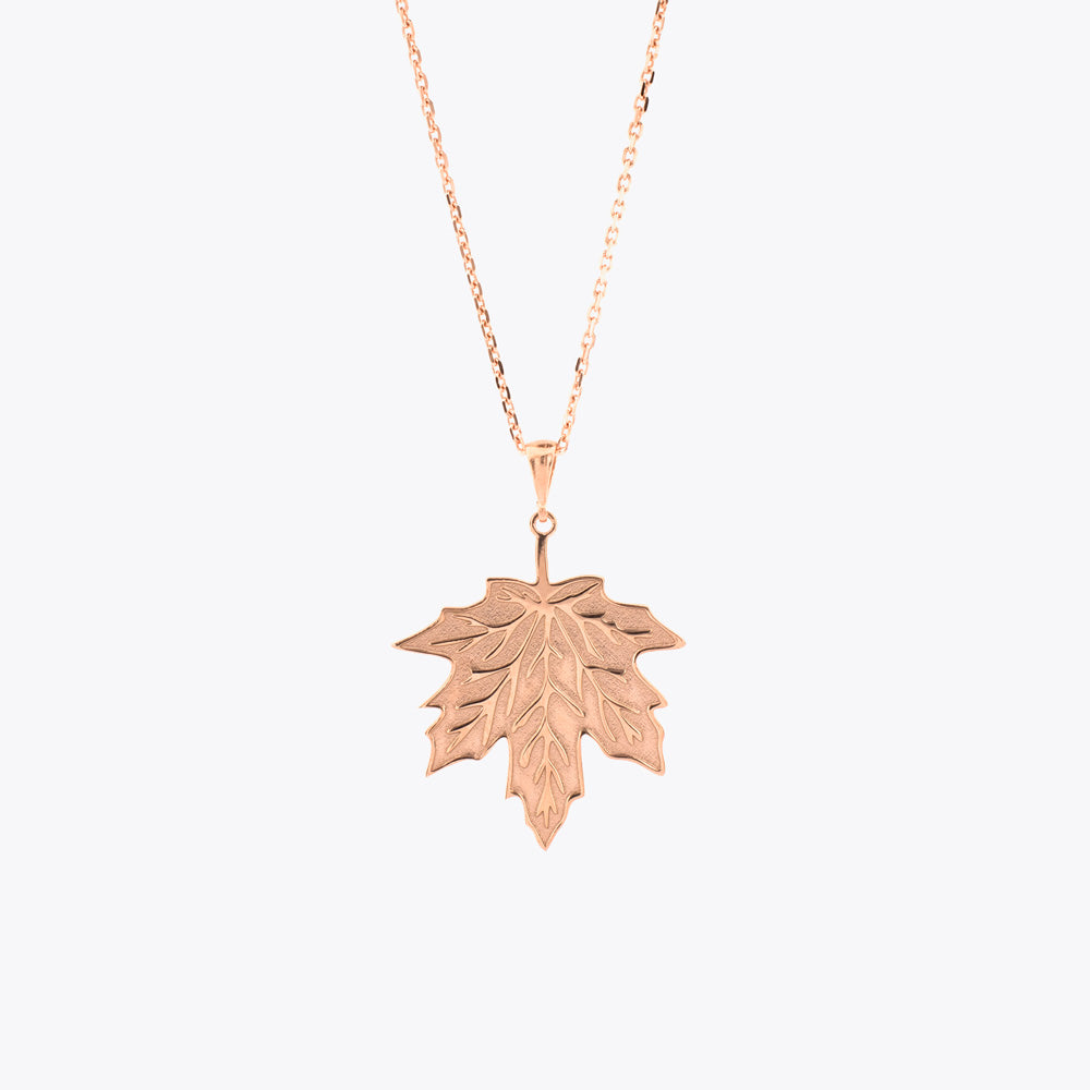 Zilveren ketting met hanger blad