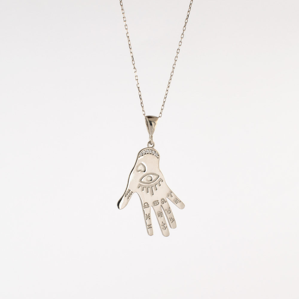 Lucky Eye - Hand Necklace With Pendant