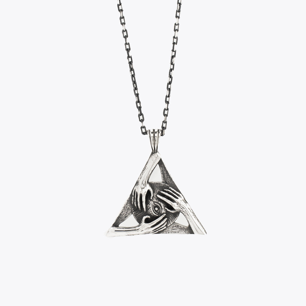 Zilveren ketting met Eye of Horus hanger BLARY096