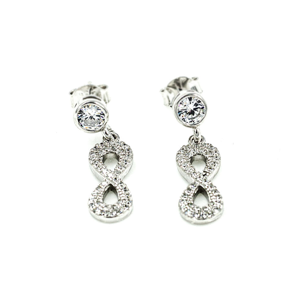 Infinity Silberohrringe mit Zirkonia BLDS050-K