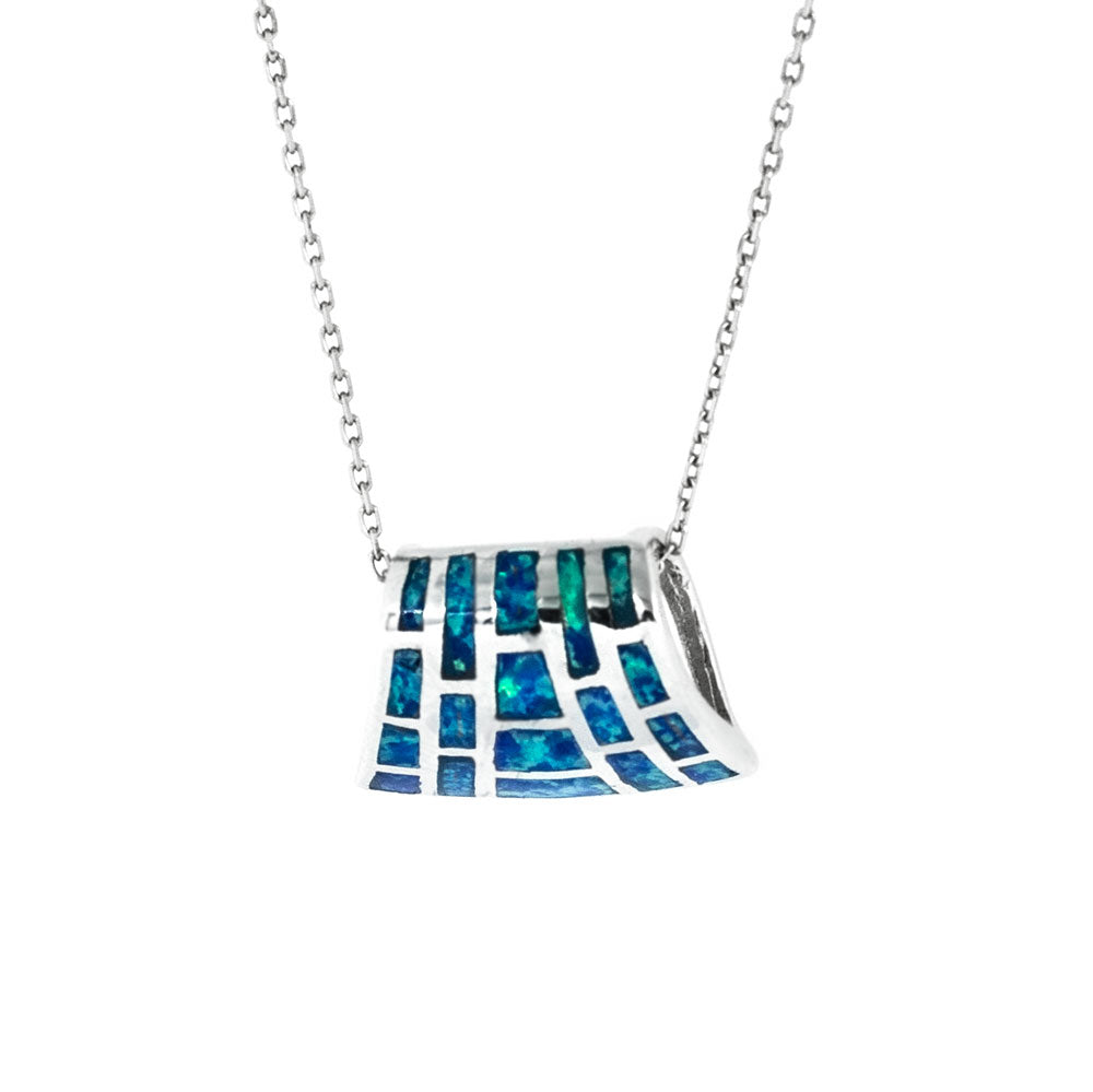 Zilveren Ketting met Blauwe Opaal BLDS068