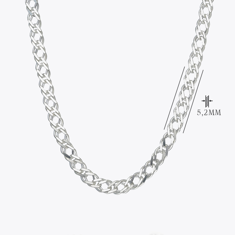 Curb Ketting 5.2 mm 925 Zilver BLMN016