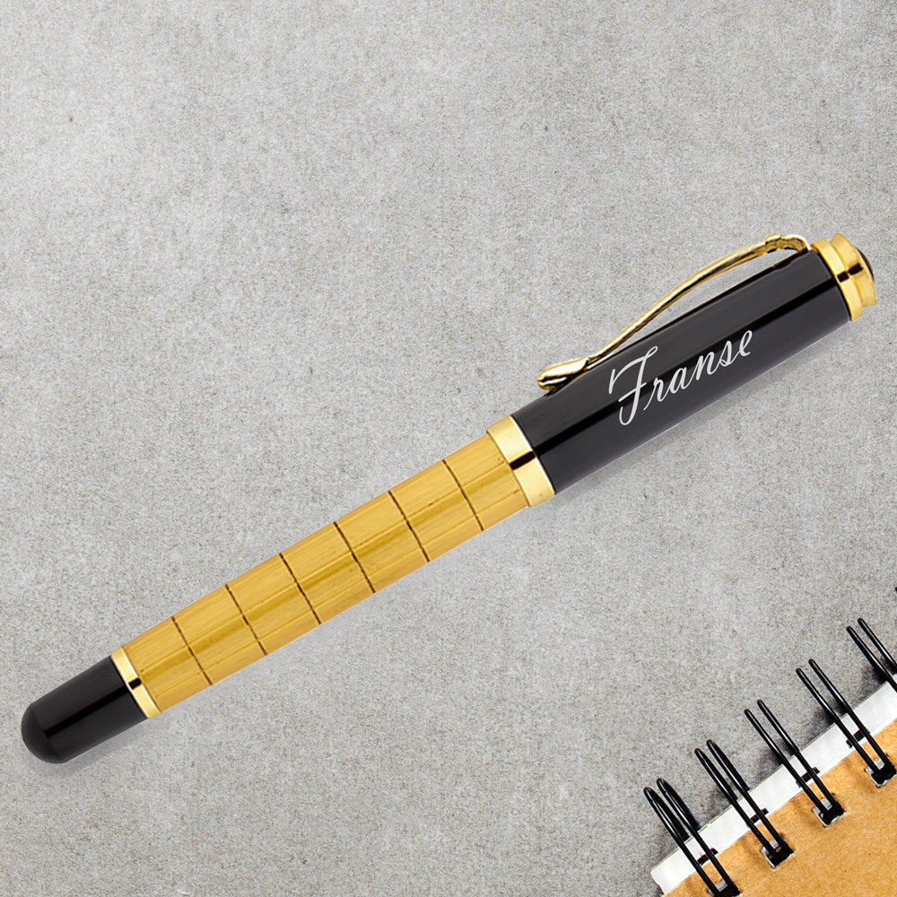 Gepersonaliseerde rollerbalpen -Schrijfset met Gegraveerde Houten Doosje BLP1214-R