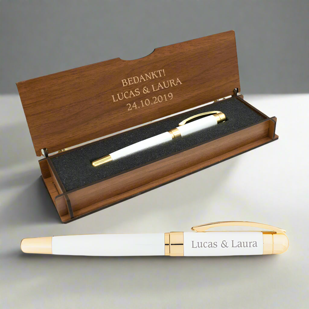 Personalized Pen Set - Writing Set with Engraved Wooden Box