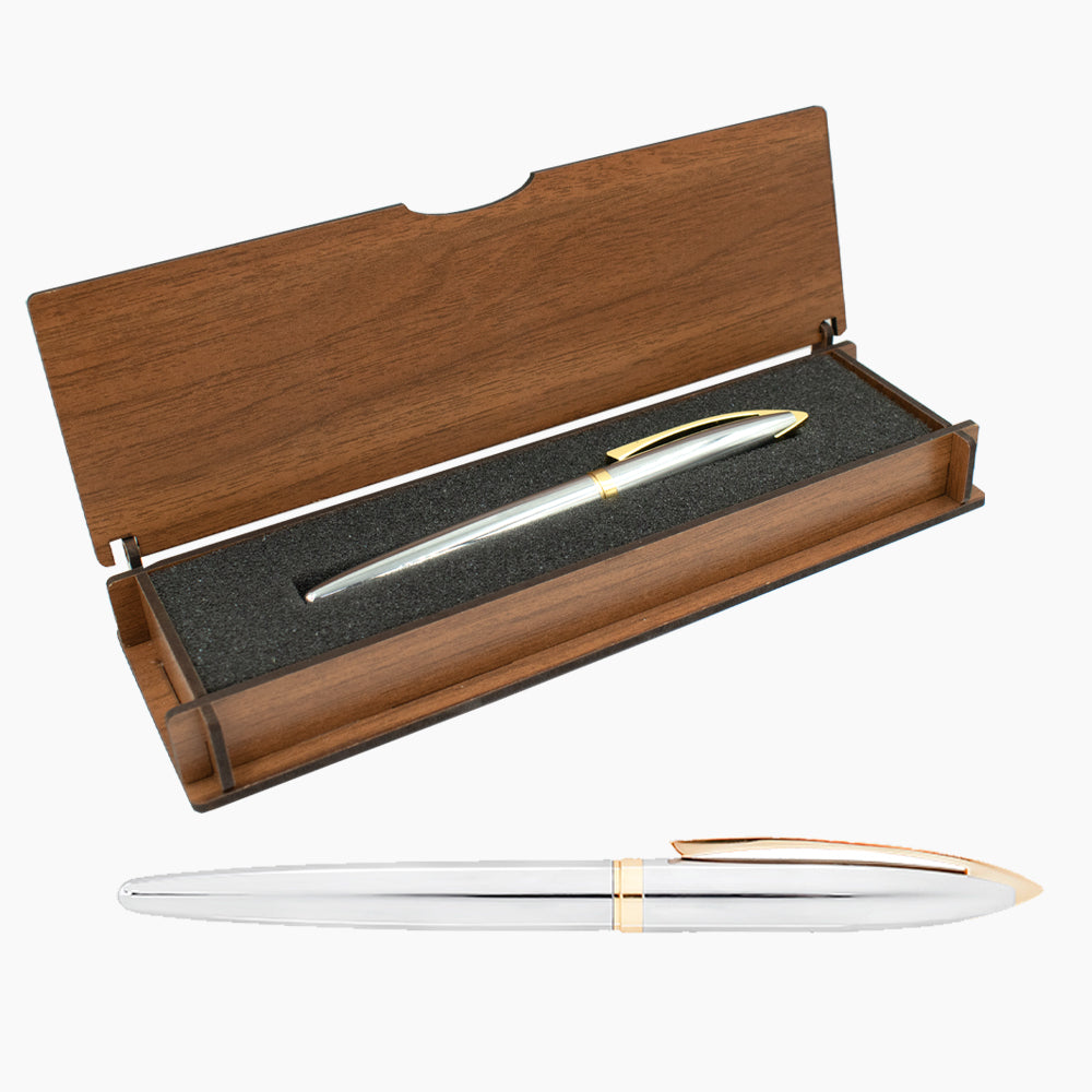Gepersonaliseerde Pen Set - Schrijfset Met Gegraveerde Houten Doos BLP2158
