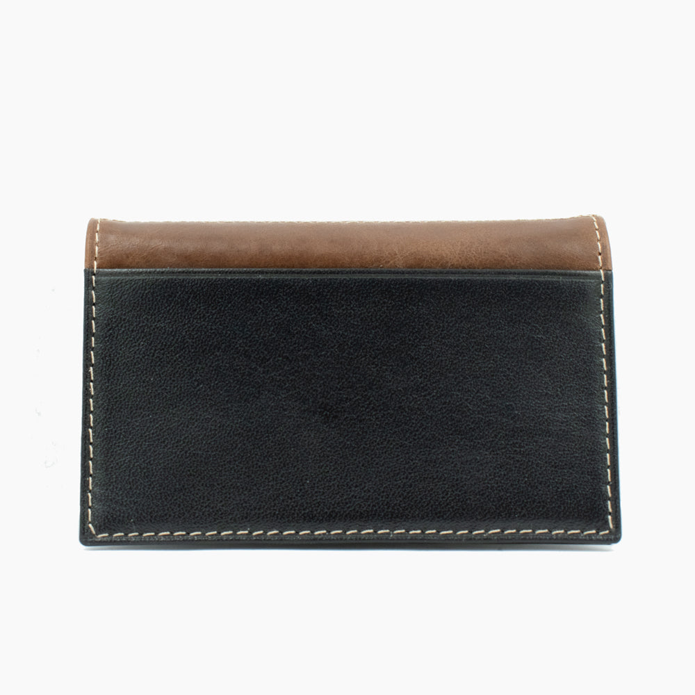 Zwart en Bruine Leren Kaartholder BLW022-4