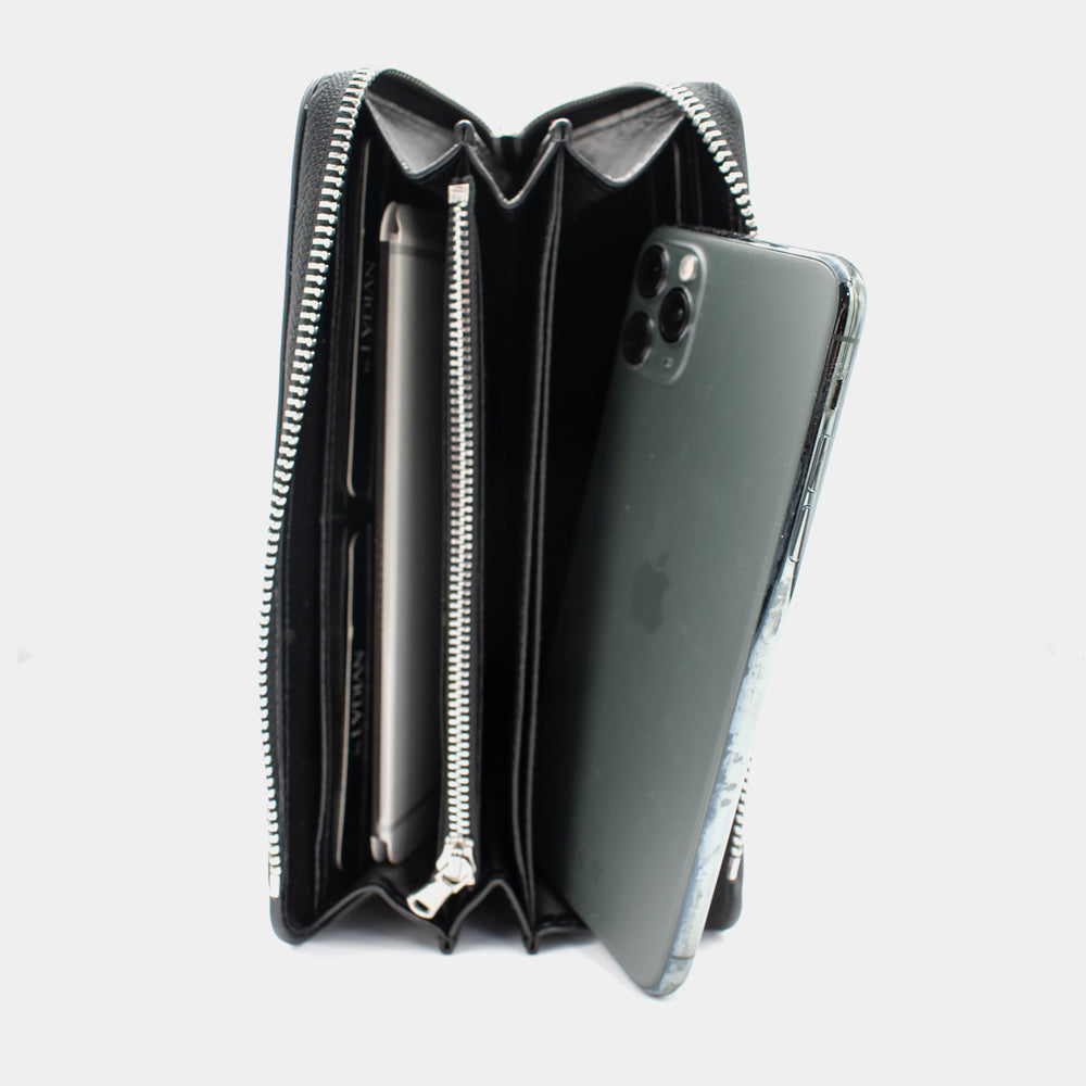 Smartphone Lederen Portemonnee Zwart BLW3034-S