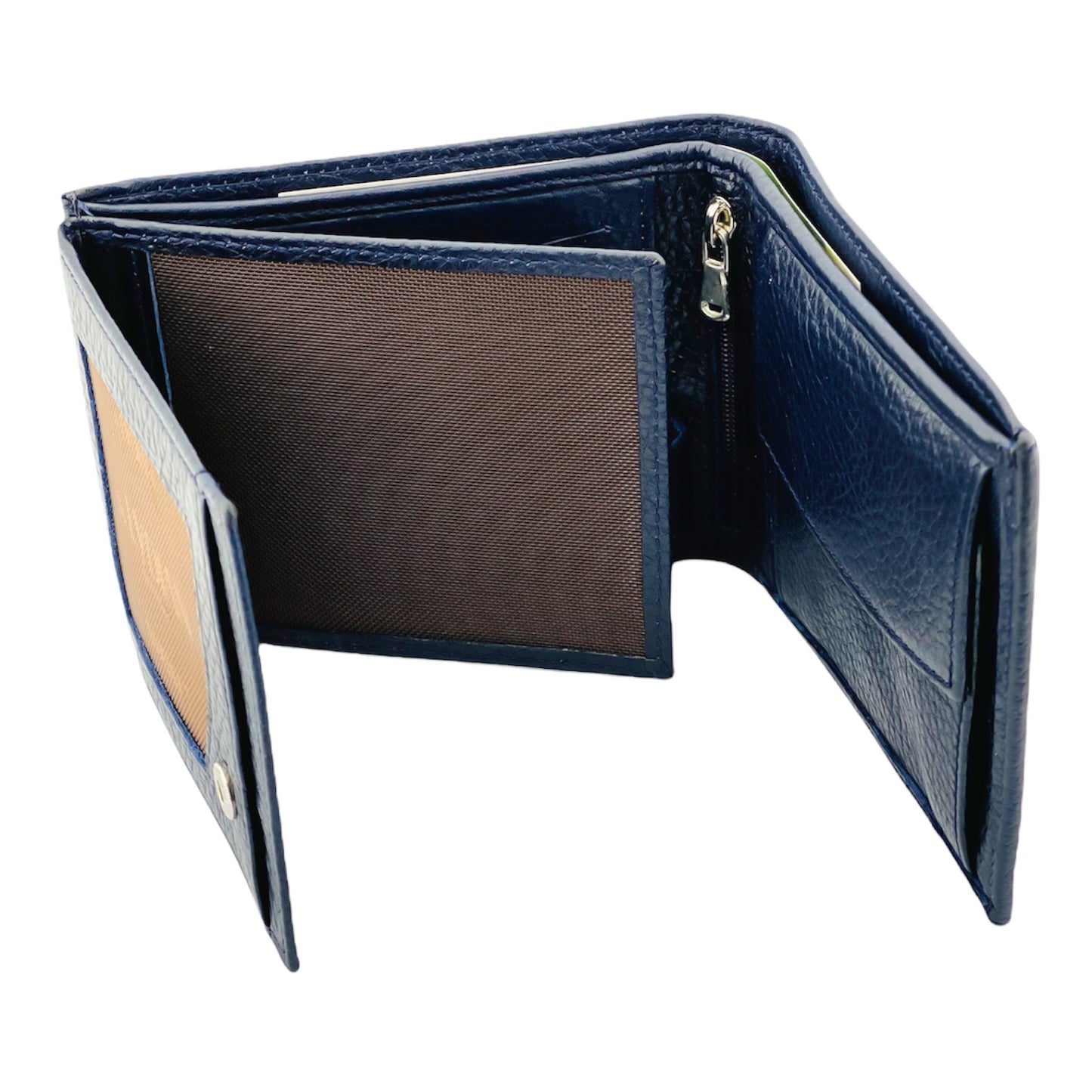 Dark Blue Leather Wallet With Name BLW050-L