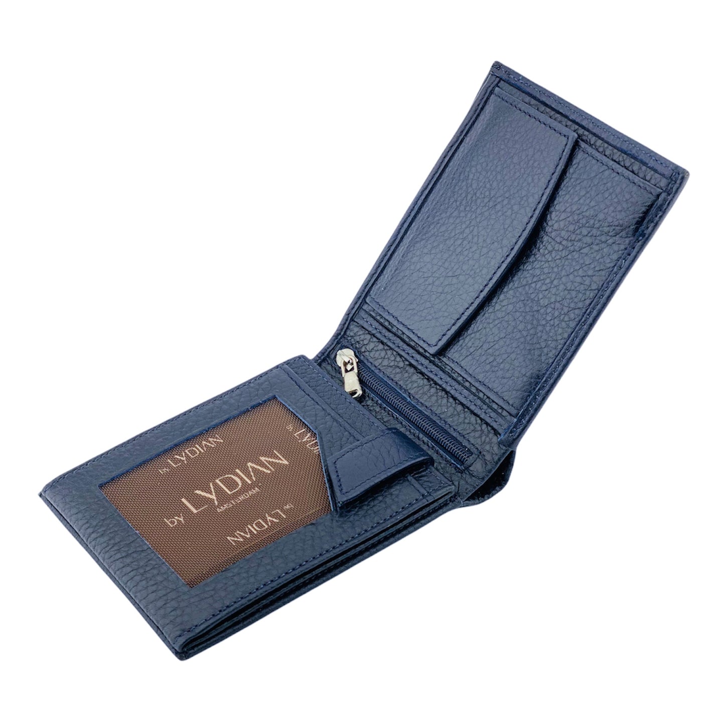 Dark Blue Leather Wallet With Name BLW050-L