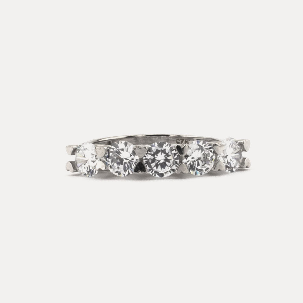 Zilver Ring met 5 Stenen BLWR412