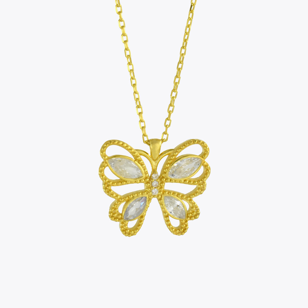 Zilveren vlinder ketting hanger