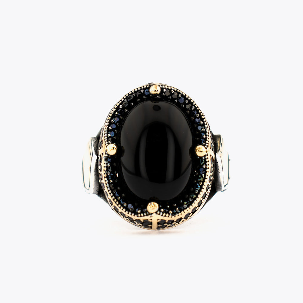 Heren Ring Met Onyx Steen