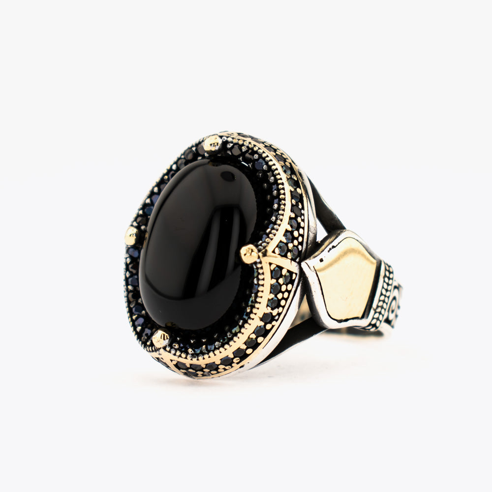 Heren Ring Met Onyx Steen