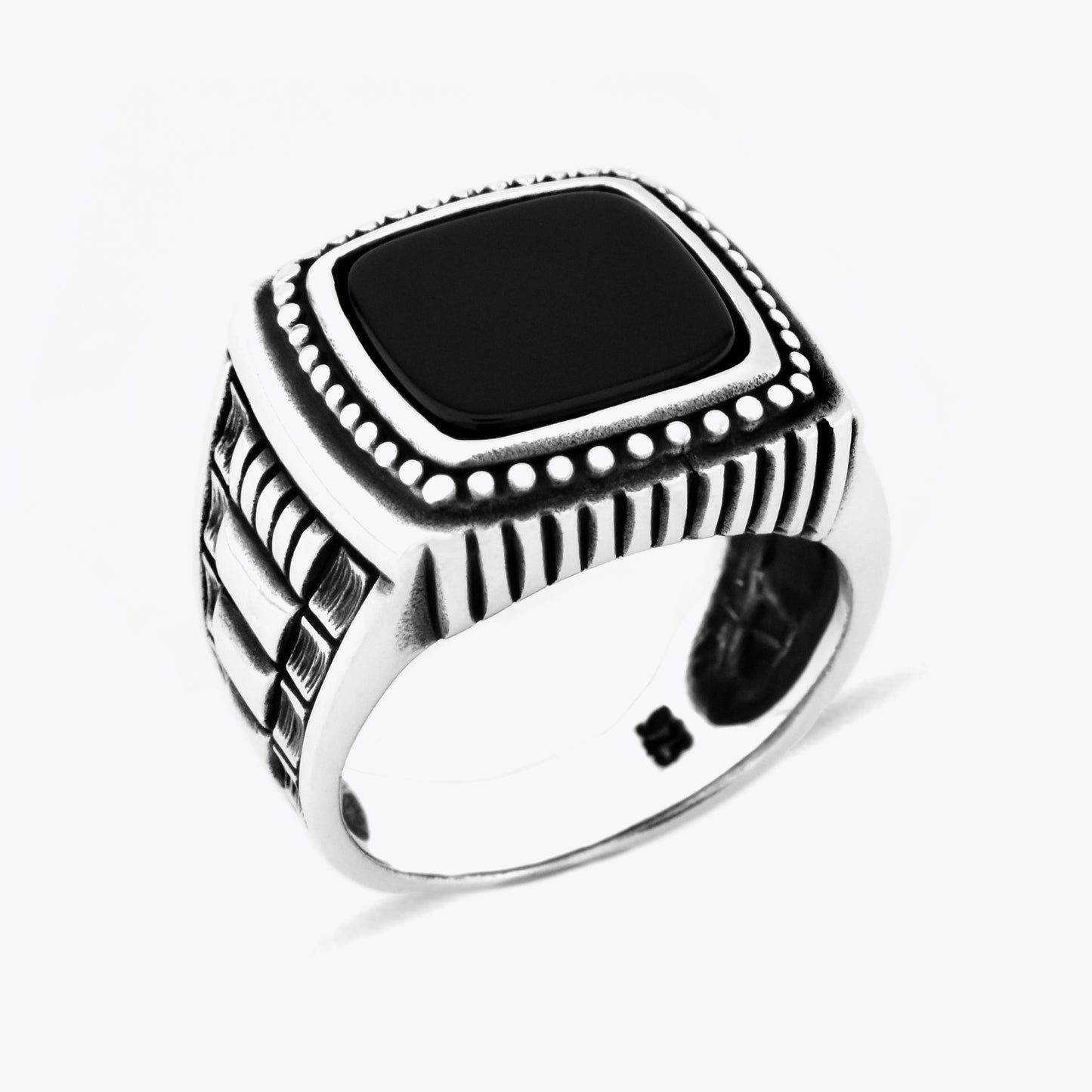 Silberner Herrenring mit Onyx