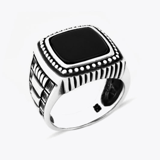 Zilveren Heren Ring Met Onyx