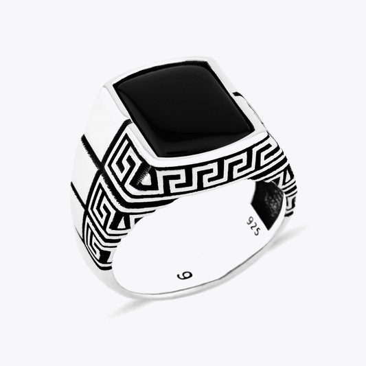 Zilveren Heren Ring Met Onyx