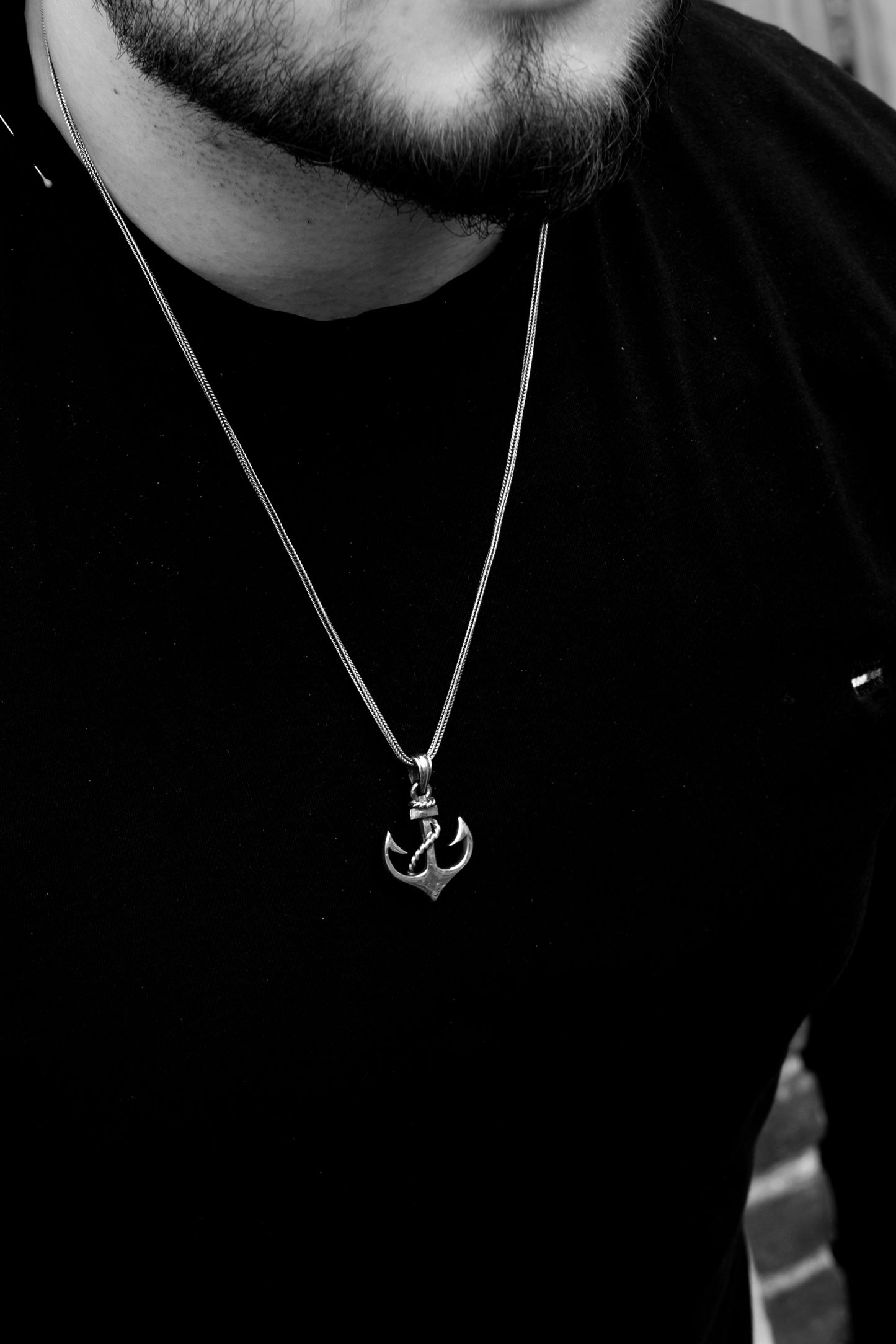 By LYDIAN Silver Necklace with Anchor BLYDK082