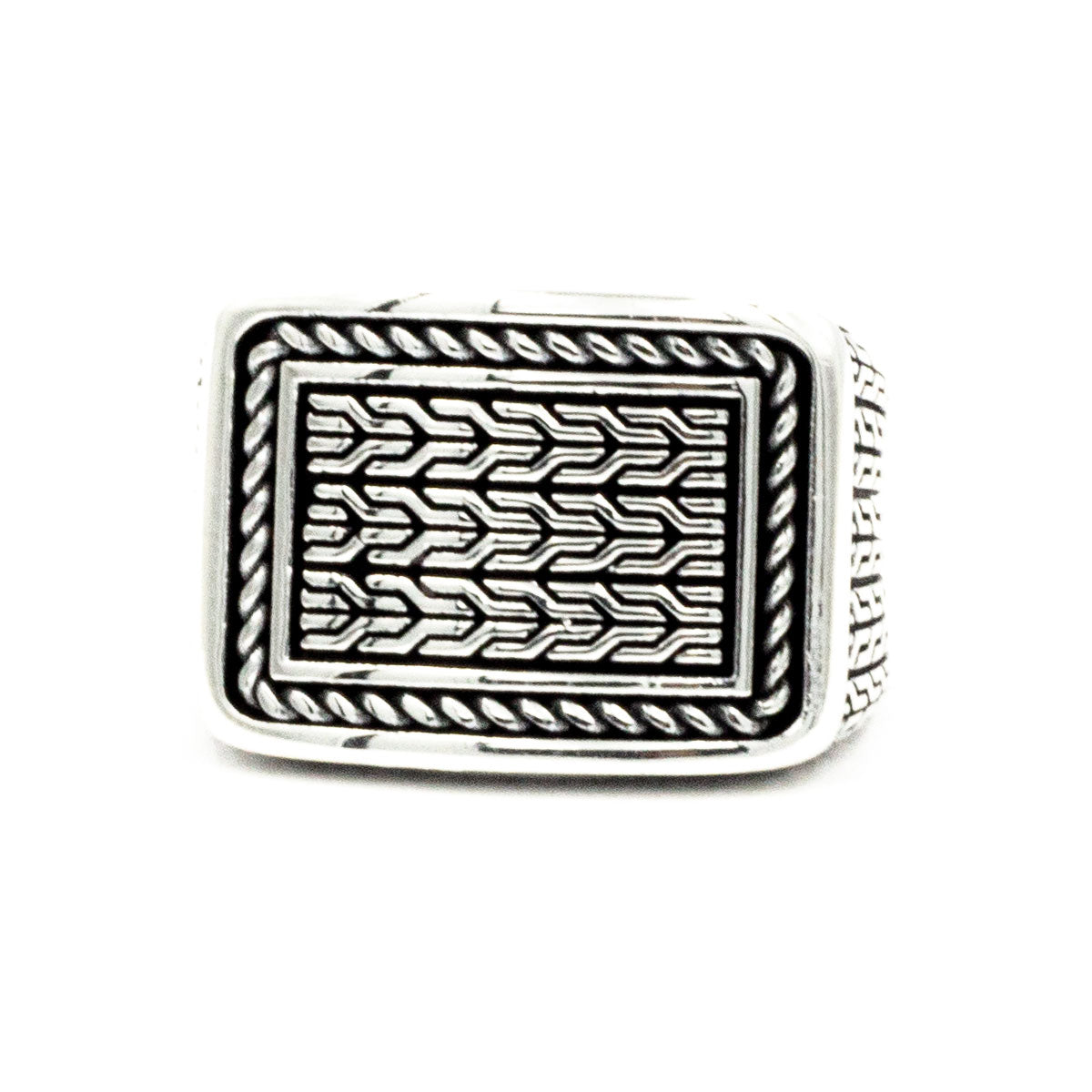 925 Silver Signet Ring Men ORT2001