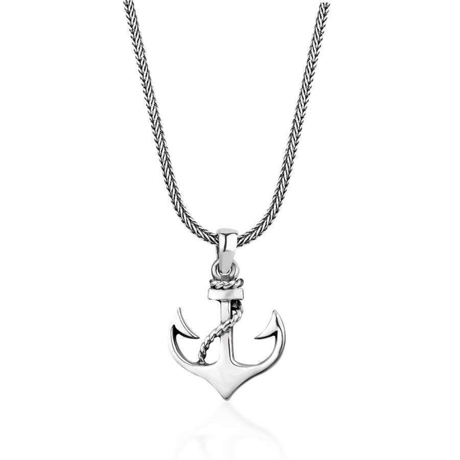 By LYDIAN Silver Necklace with Anchor BLYDK082