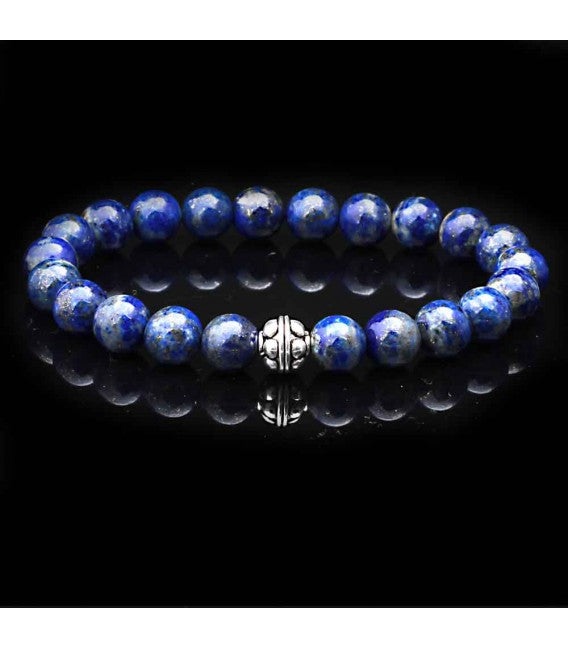 Kralen Armband Lapis Lazuli met zilver EDB15011