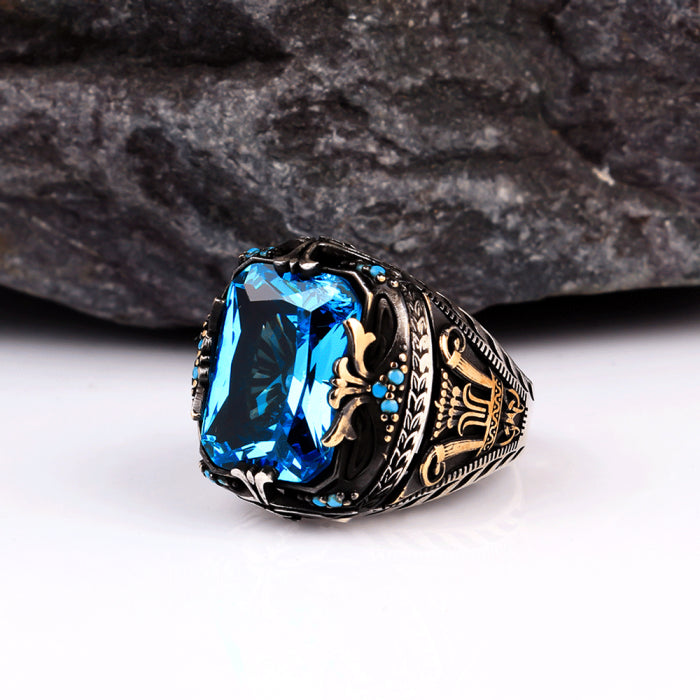 Men's Ring With Blue Stone CLMR0221