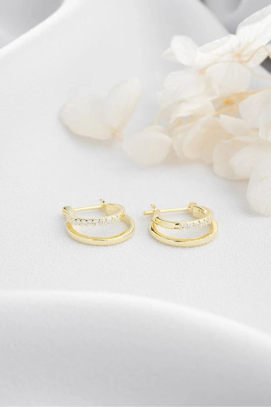 Duo Shine – 925 Sterling Zilver Oorbellen