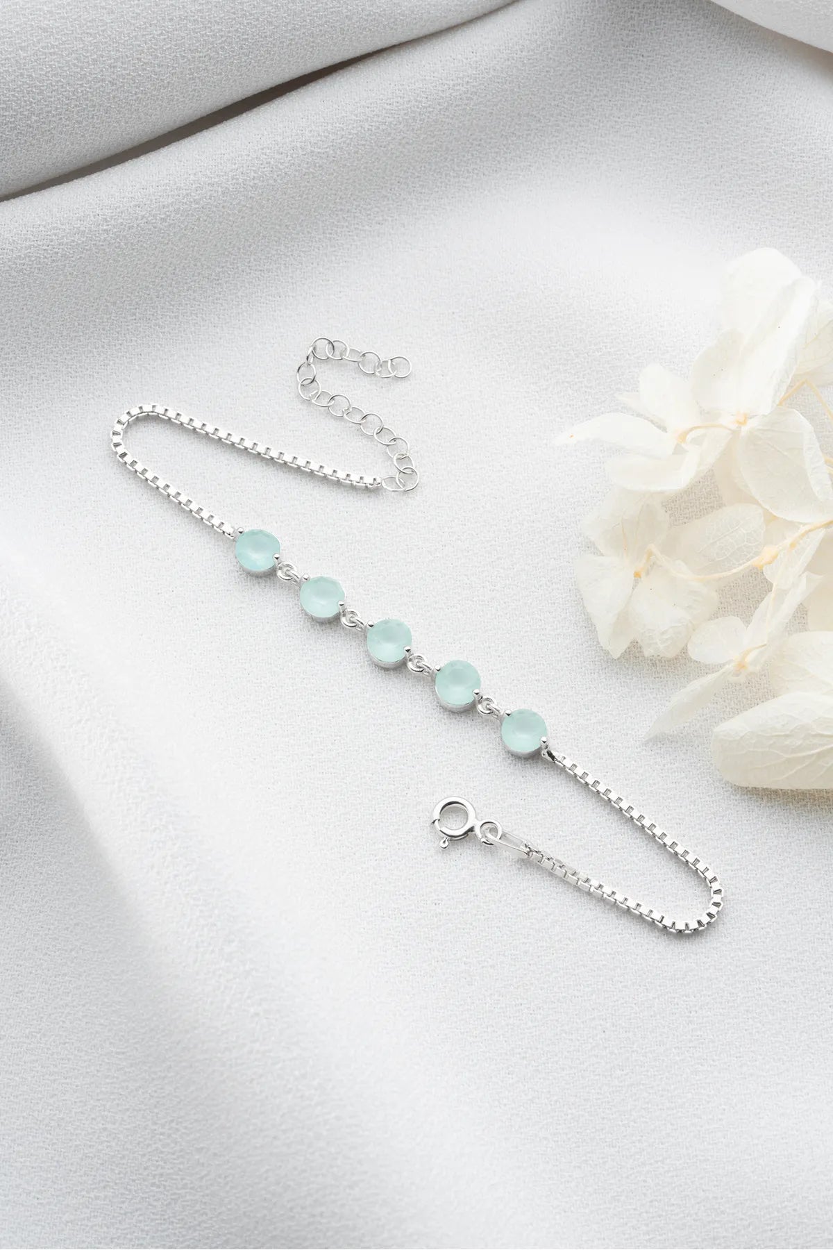 Aqua Glow Bracelet - 925 Silver