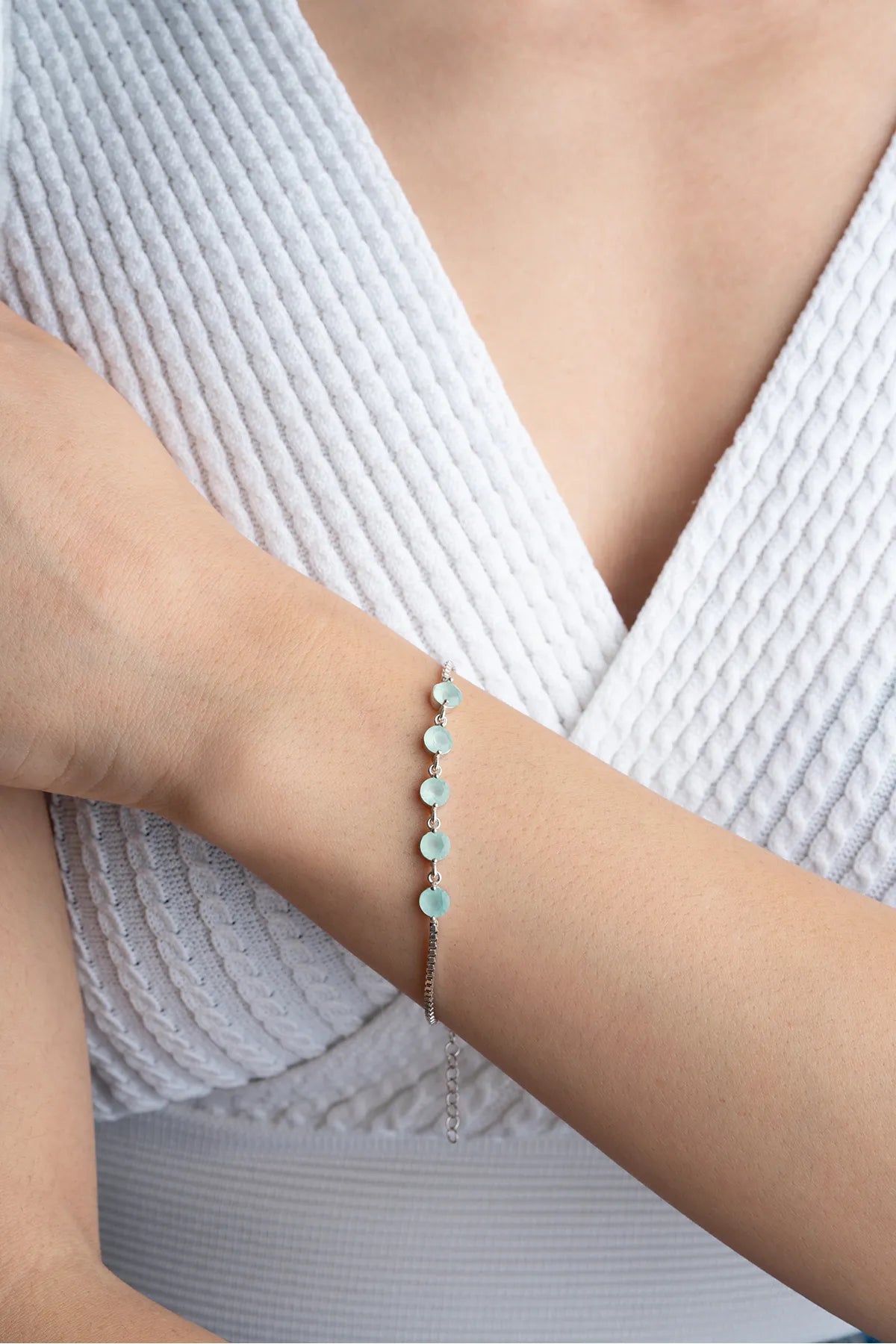 Aqua Glow Bracelet - 925 Silver