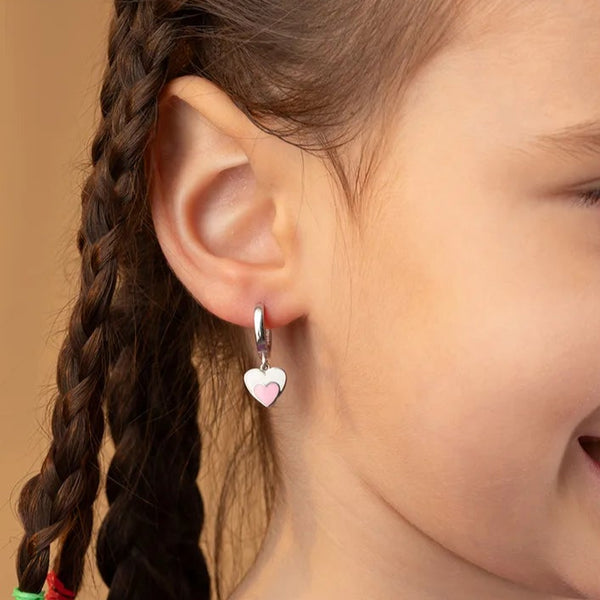 Kinderoorbellen met Hartje – 925 Sterling Zilve