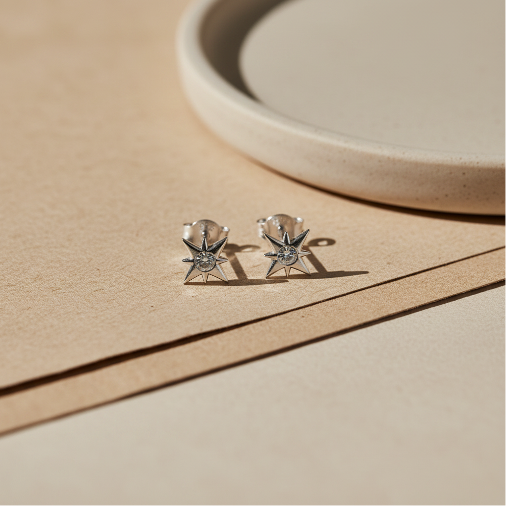 Mini Star Oorbellen – 925 Zilver & Zirkonia