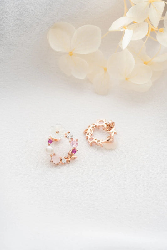 Blush bloom - 925 sterling silver earrings