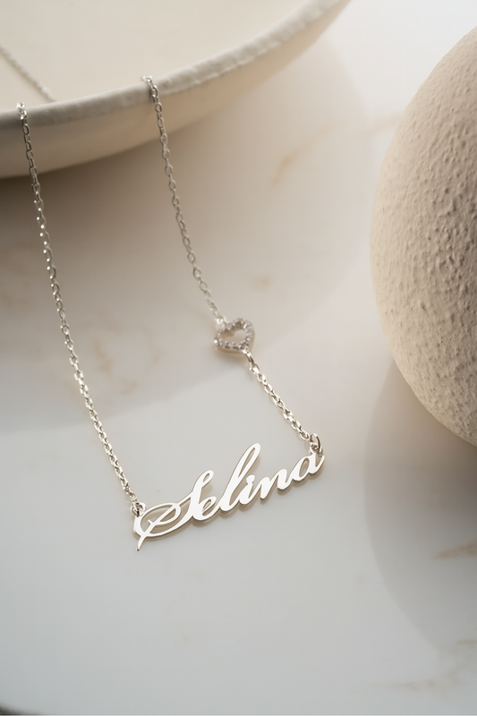 Naamketting met Hart – 925 Sterling Zilver