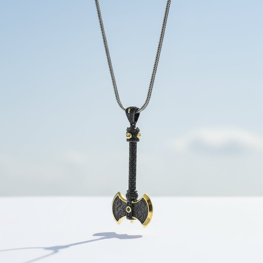By LYDIAN Zilveren Ketting met bijl hanger ARLNM008