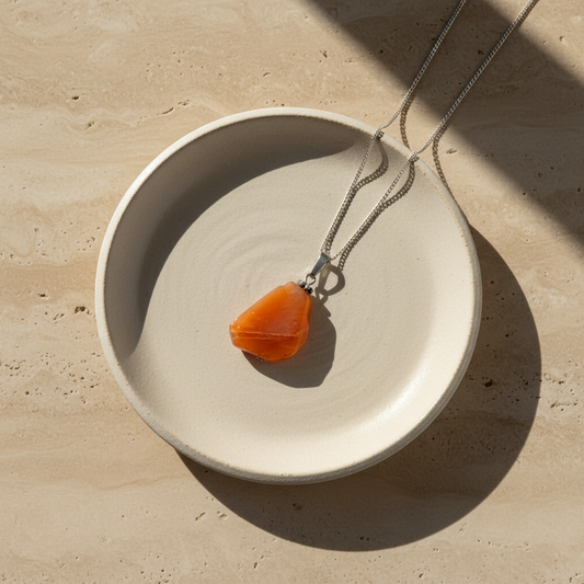 Maansteen hanger met ketting
