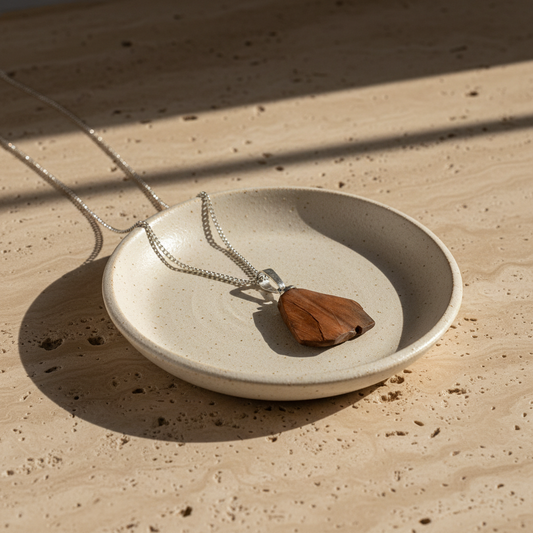 Maansteen hanger met ketting
