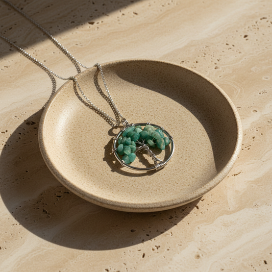 Amazoniet hanger met ketting