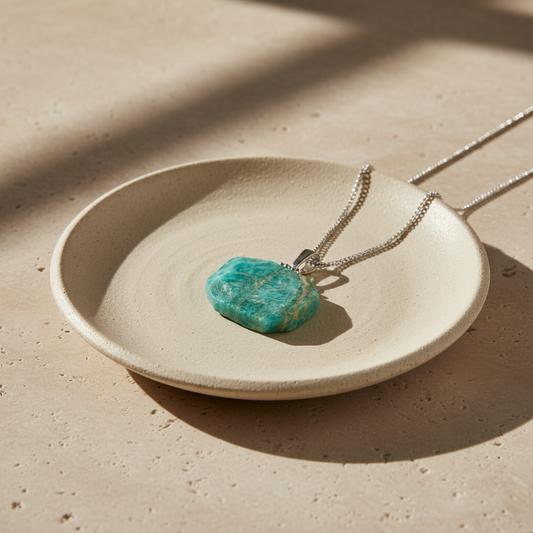 Amazoniet hanger met ketting