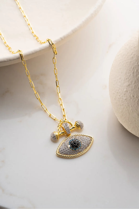 Blue Aura Boze Oog Ketting – 925 Zilver
