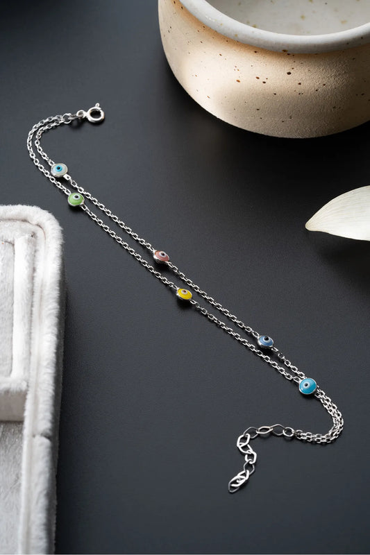 Boze Oog Armband – 925 Zilver – Blue Aura