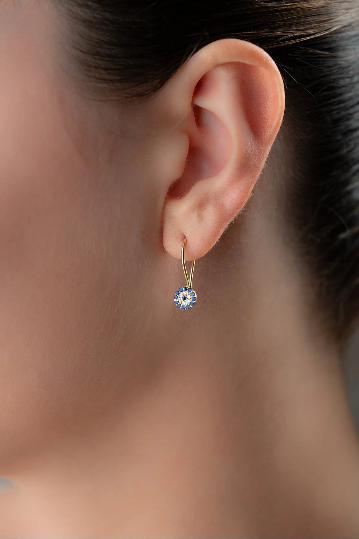 Kinderoorbellen met Oogje – 925 Sterling Zilver & Verguld