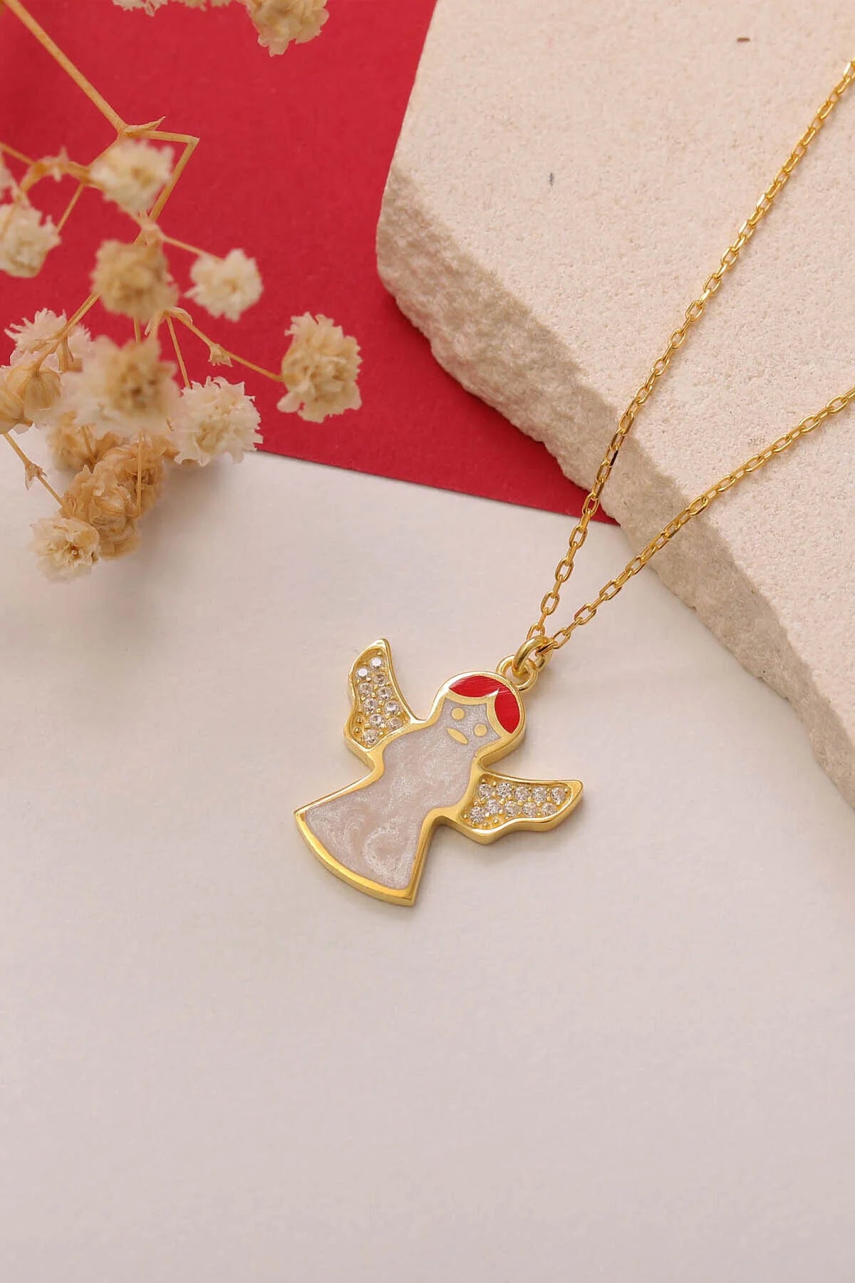 "Angelica" 925 Sterling Zilveren Kerstengel Ketting