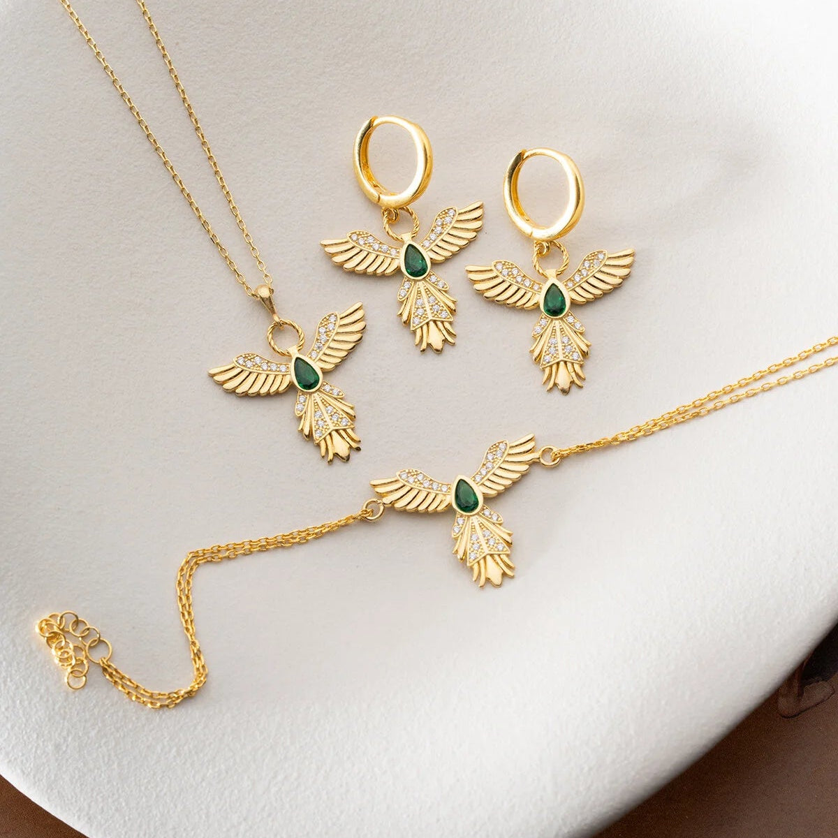 Zilveren Set met Feniks Ontwerp