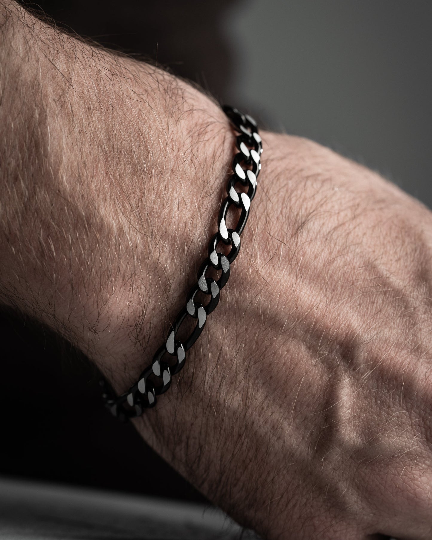 Zwarte Stalen Herenarmband -1